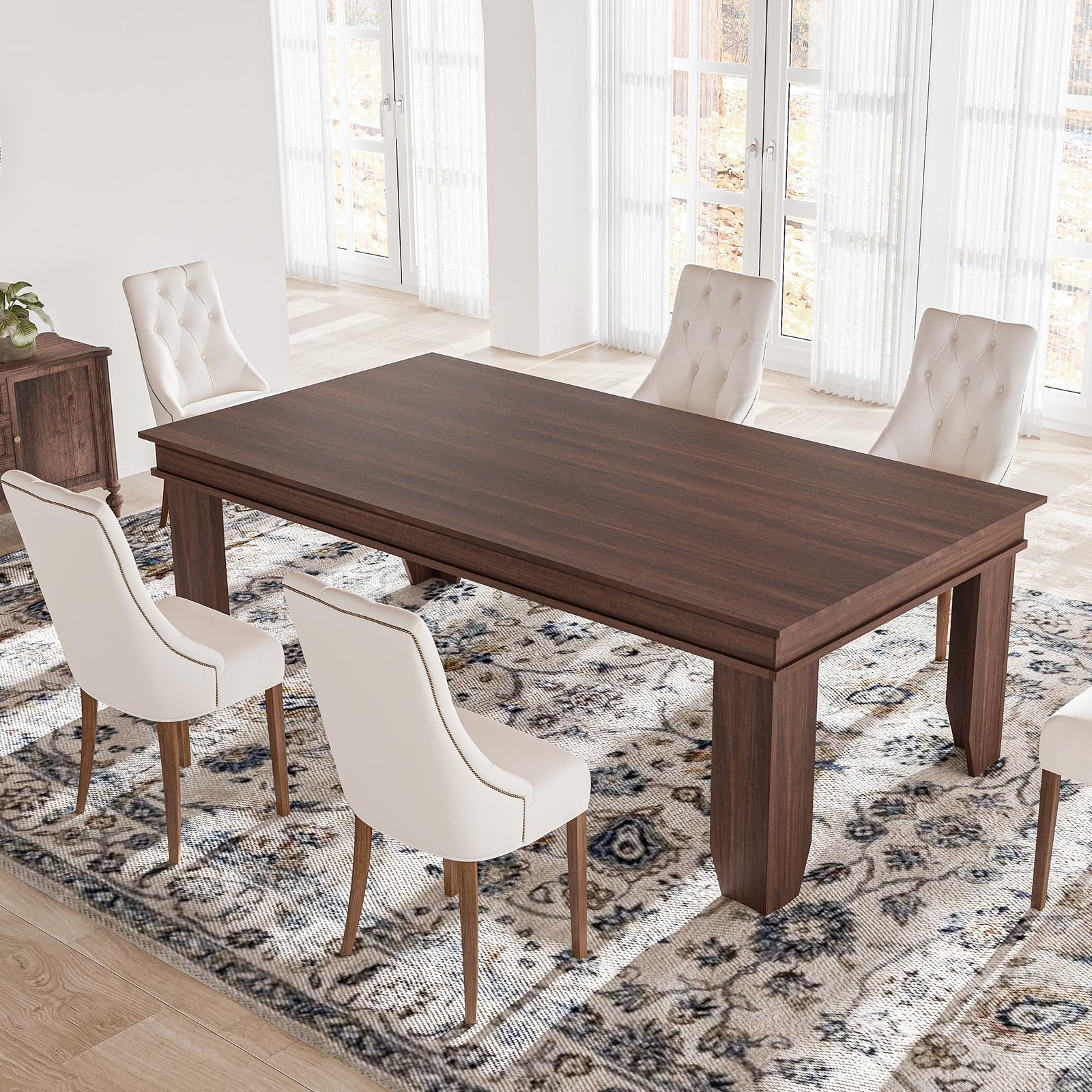 Farmhouse Dining Table for 8 Person, 71″ Long Rectangular Kitchen Room Tables
