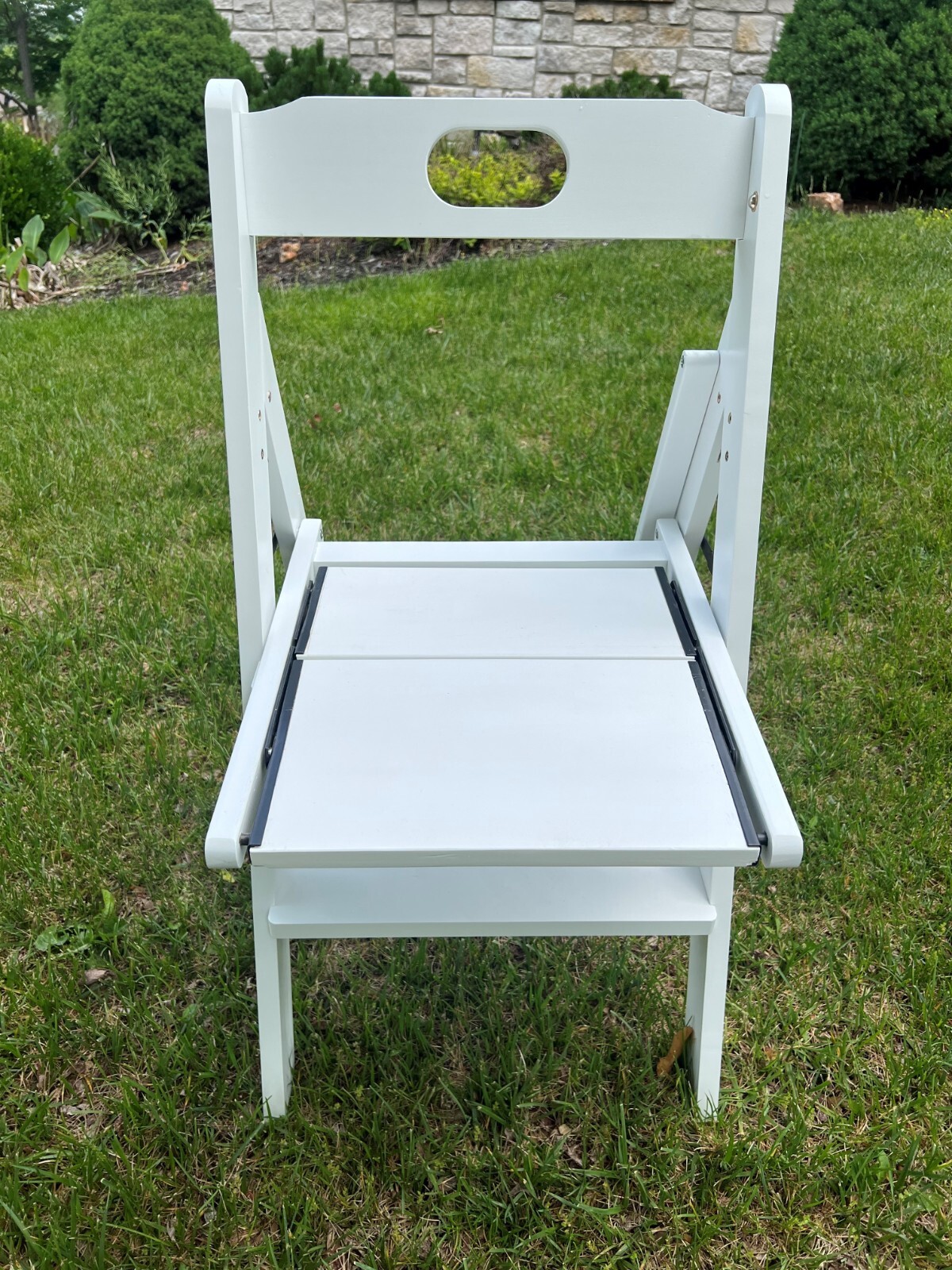 Step Stool 4-Step folding portable Wood convertible between Chair and Ladder