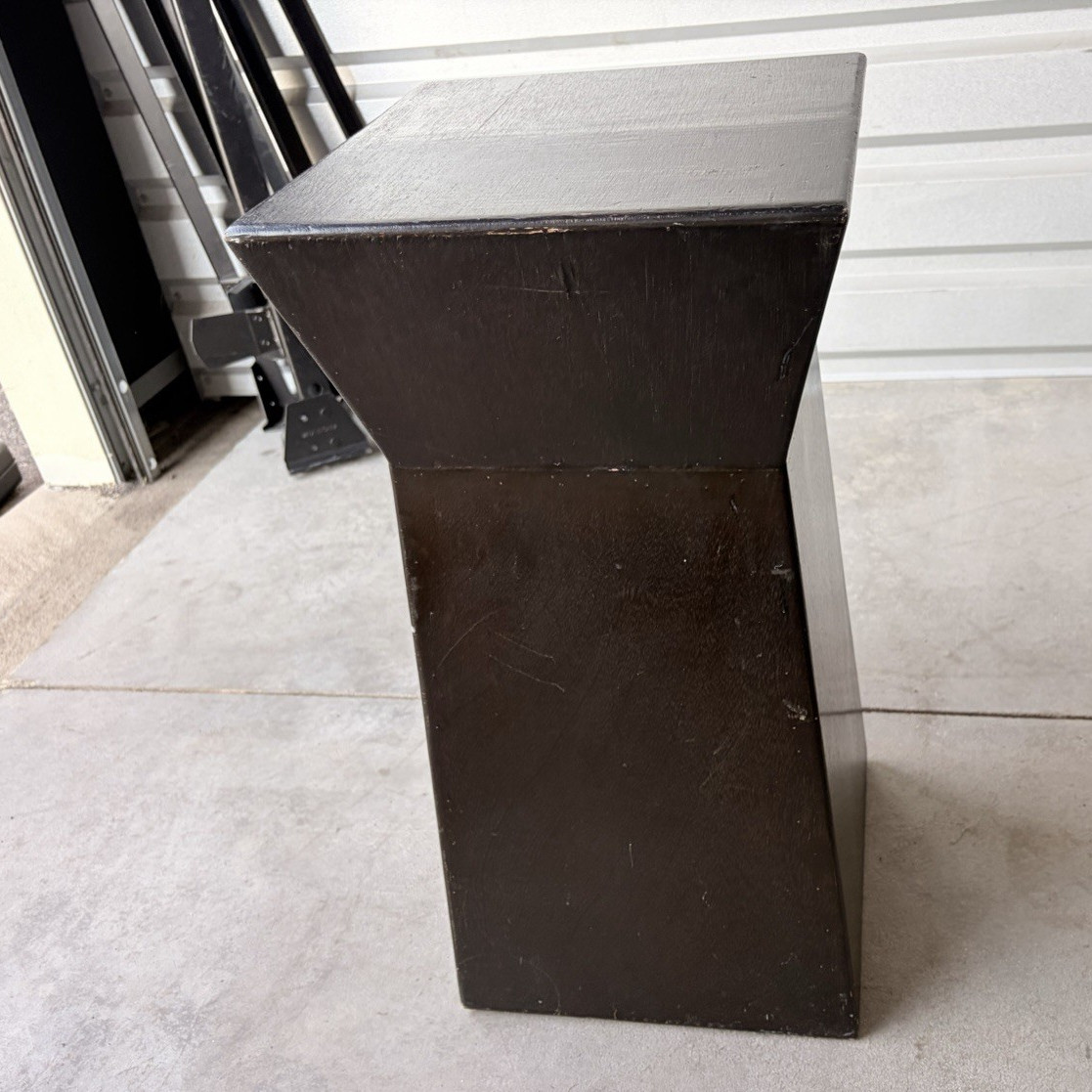 Black Wood Square Pedestal End & Side Table, 31in H x 15in L x 15in W