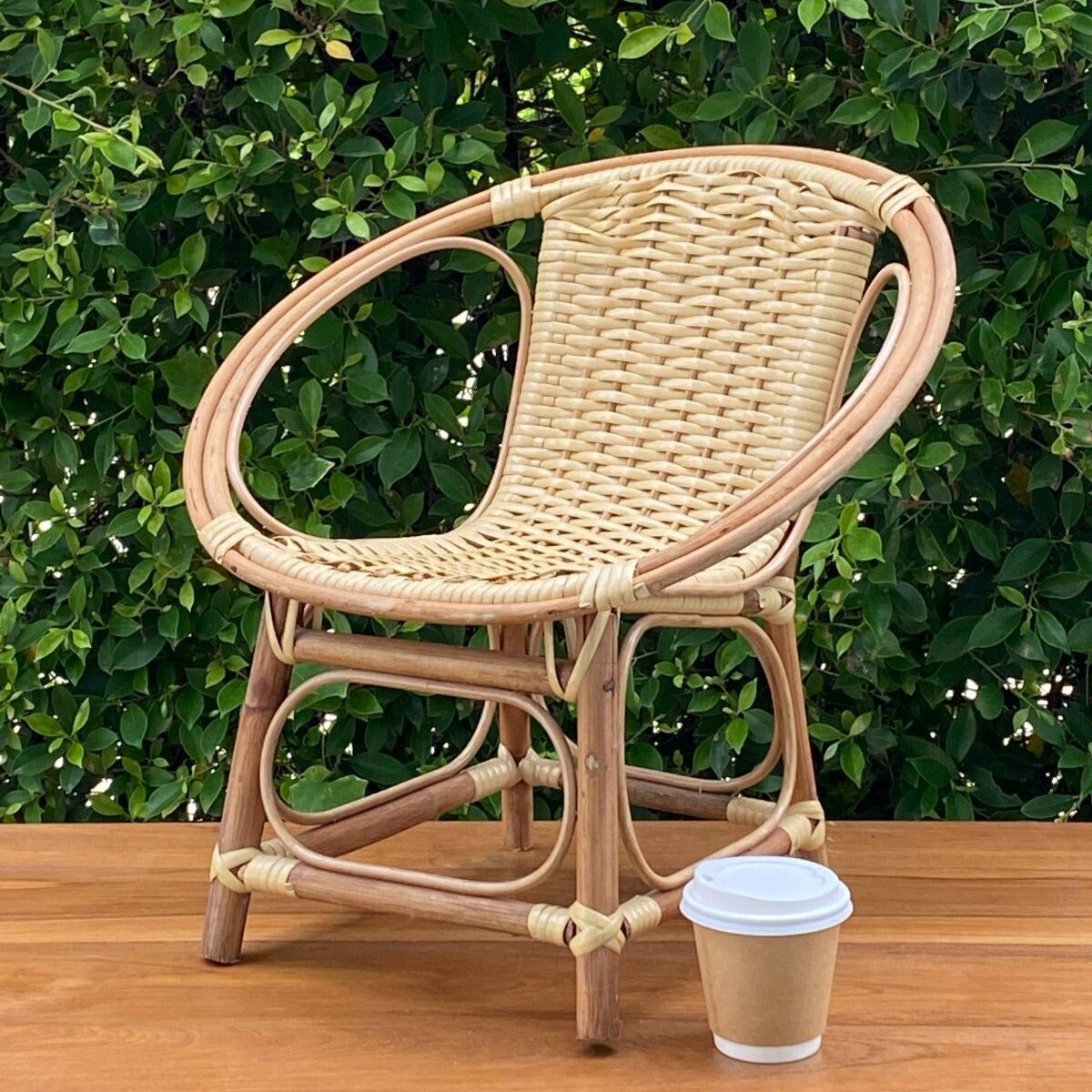 Rustic Thai Rattan Chair: Strong and Stylish, Perfect for Indoor and Outdoor Use