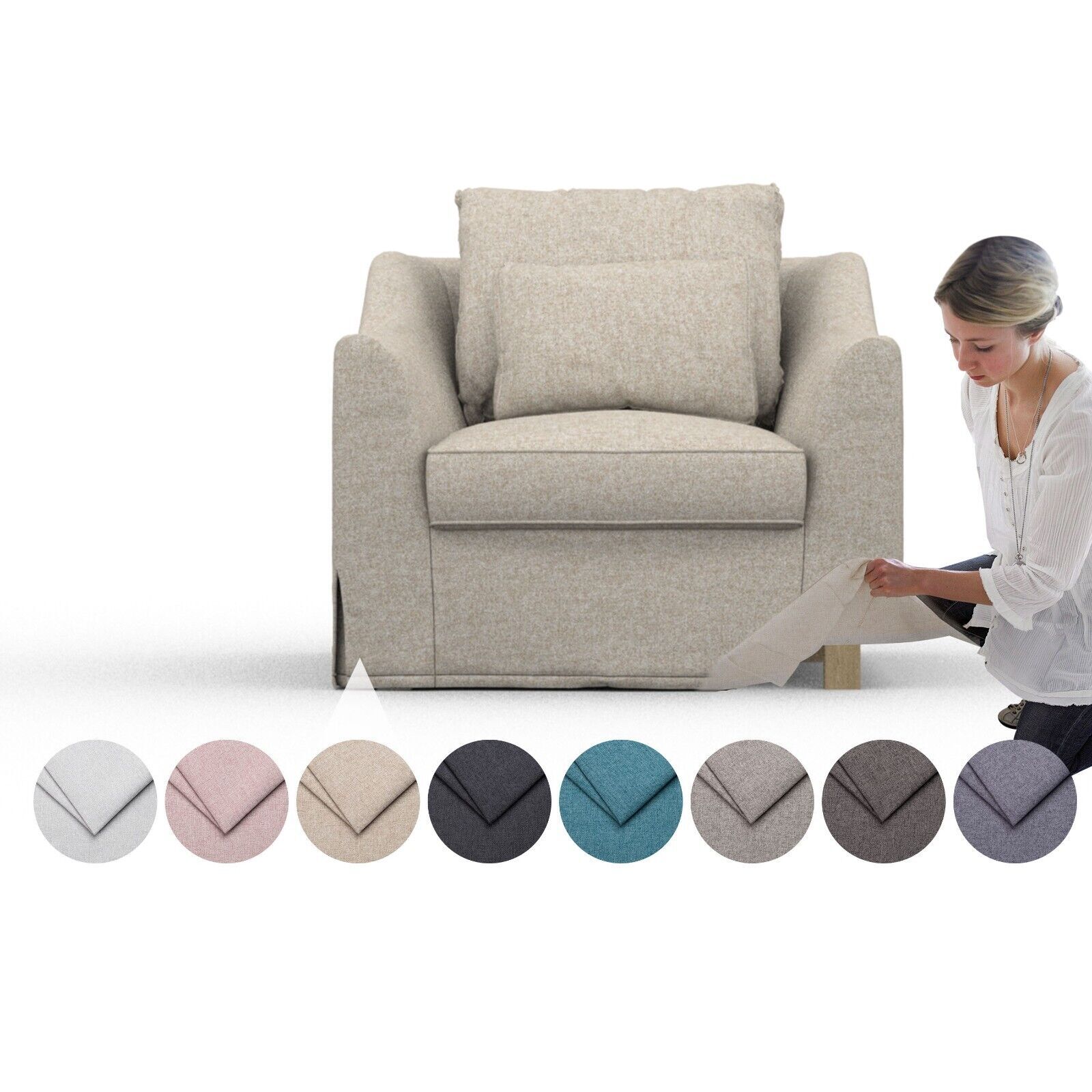 Comfortly Cover for Farlov Armchair – Cashmere Blends Spill Proof Fabric