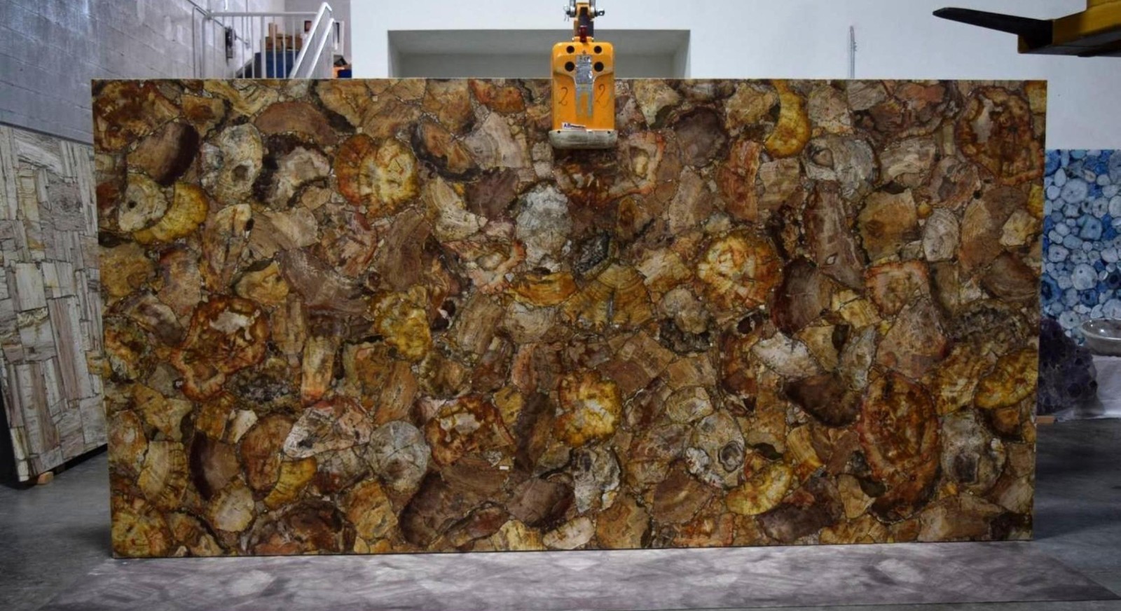 Brown Petrified Wood Table Top | 72 x 72 Inches Epoxy Dining Table Top for Home