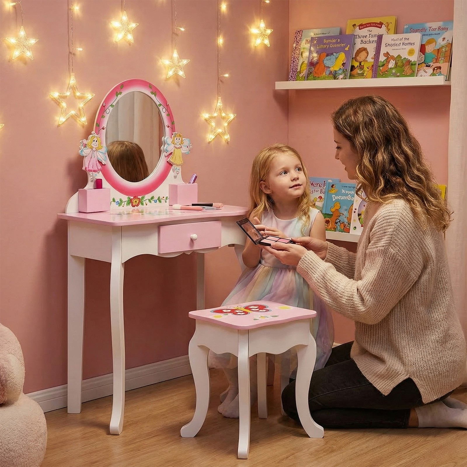 Kids Wooden Vanity Set Easy Assembly Step-by-Step Instructions Included