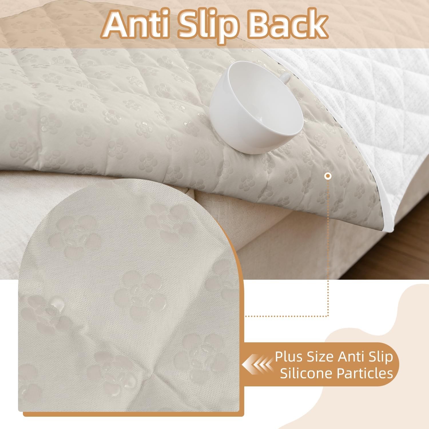 Dog Couch Cover for Sofa 100% Waterproof Faux Linen Sofa Covers for 3 Cushion