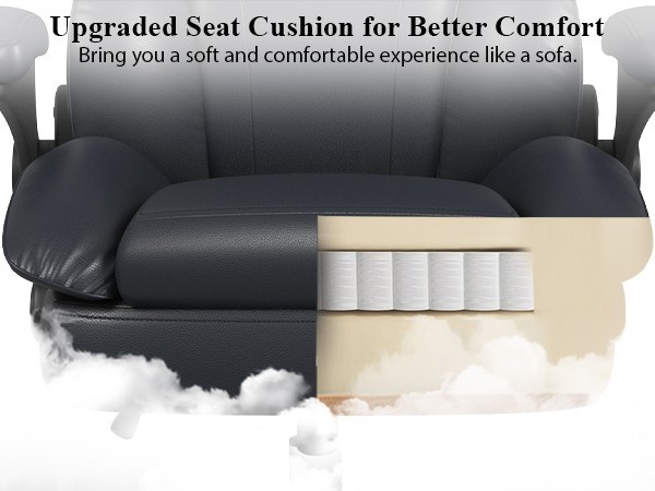 Big and Tall Office Chair Reclining High Back Leather Computer Chair
