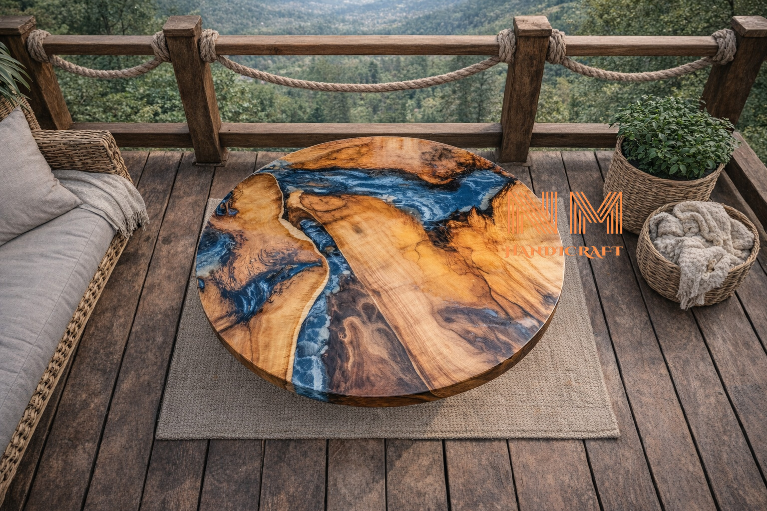 Round Epoxy Table, Resin Dining table, Live Edge Wood Table custom design