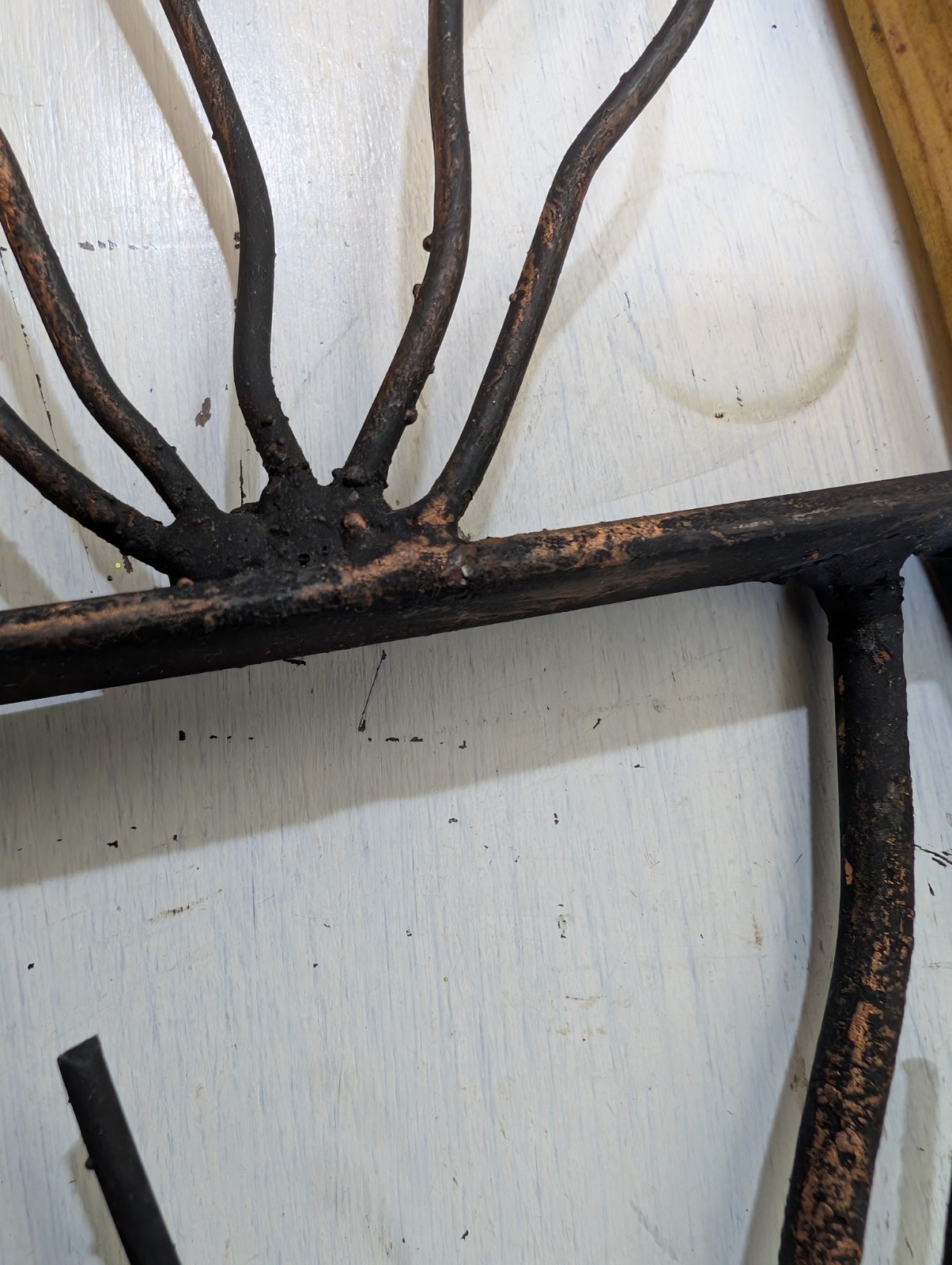NOS Wood And Iron Art Deco Tree Wall Hanging Display Shelf 29.5″X9.5″X5.75″