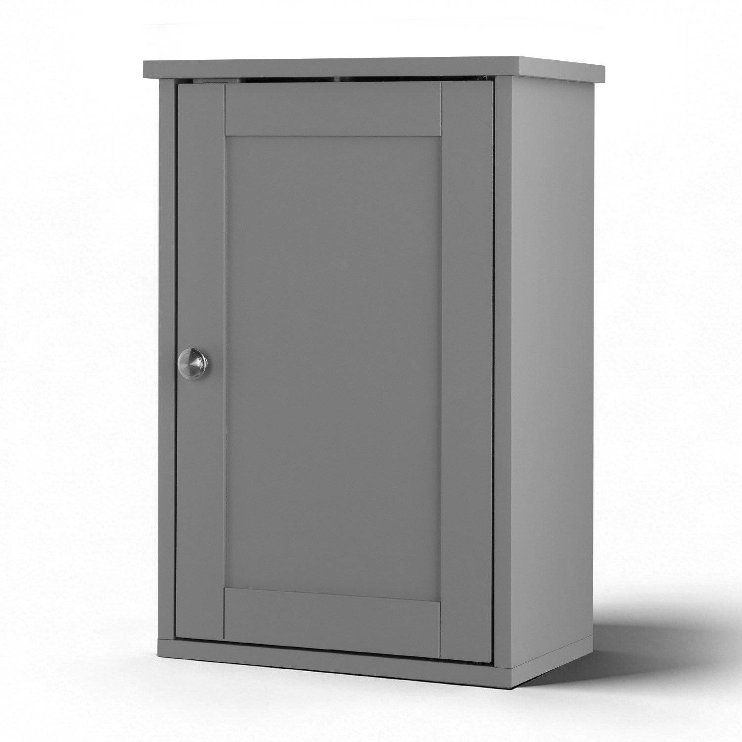 Gray P2 MDF Bathroom Vanity Wall Cabinet 34.6x20x50cm Single Door Shelf