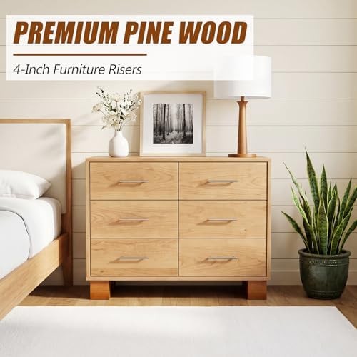 4 Inch Solid Wood Bed Furniture Risers Set of 4, Walnut Color Square Heavy Duty