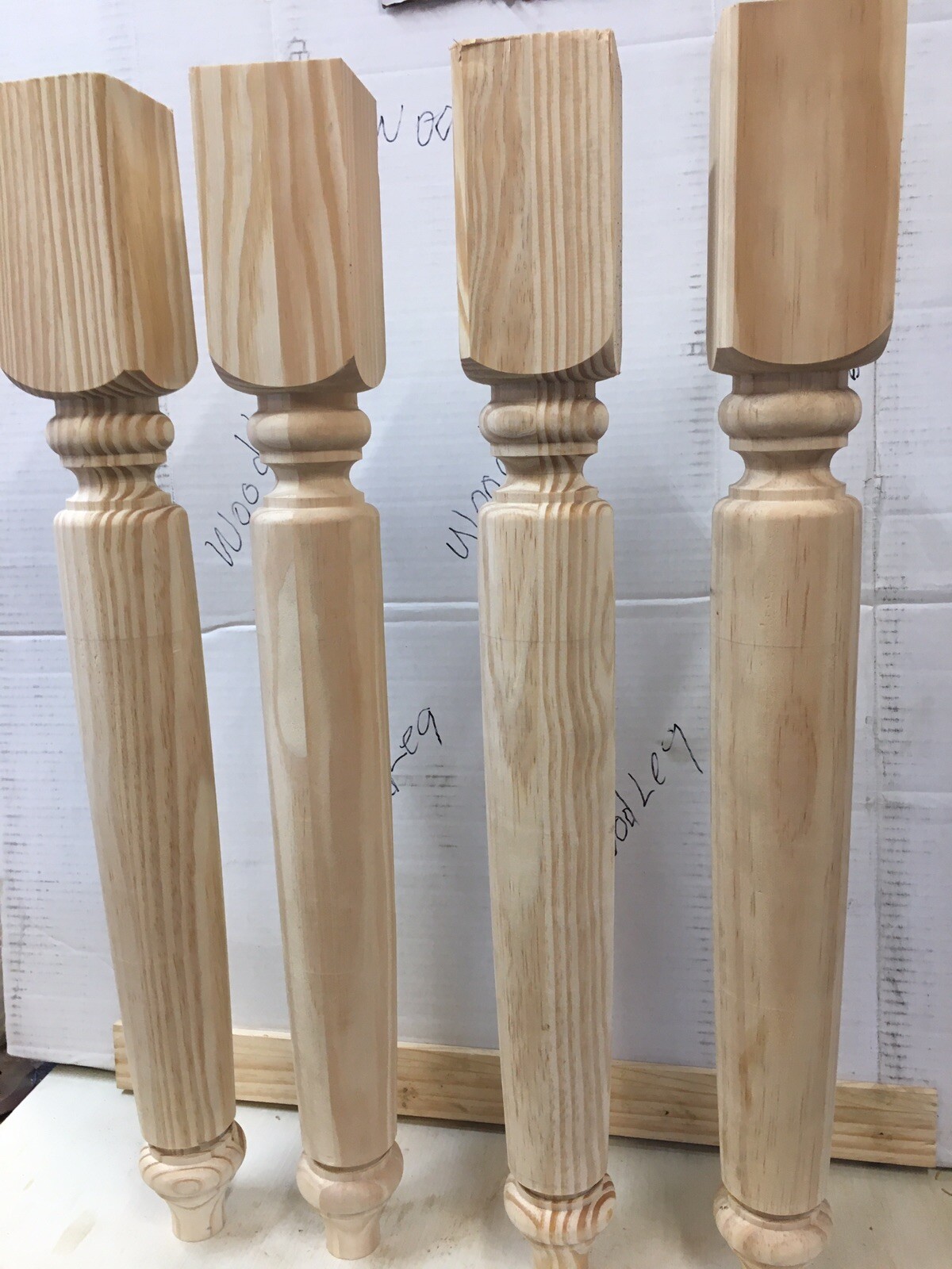 4—- 29″ CLEAR PINE TABLE LEGS WOOD WOODEN TURNED