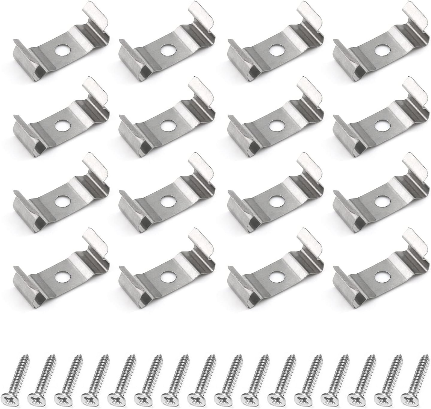 Lampholder Bracket 16pcs Stainless Steel T5 LED Light Clips Holder Bracket Fixi