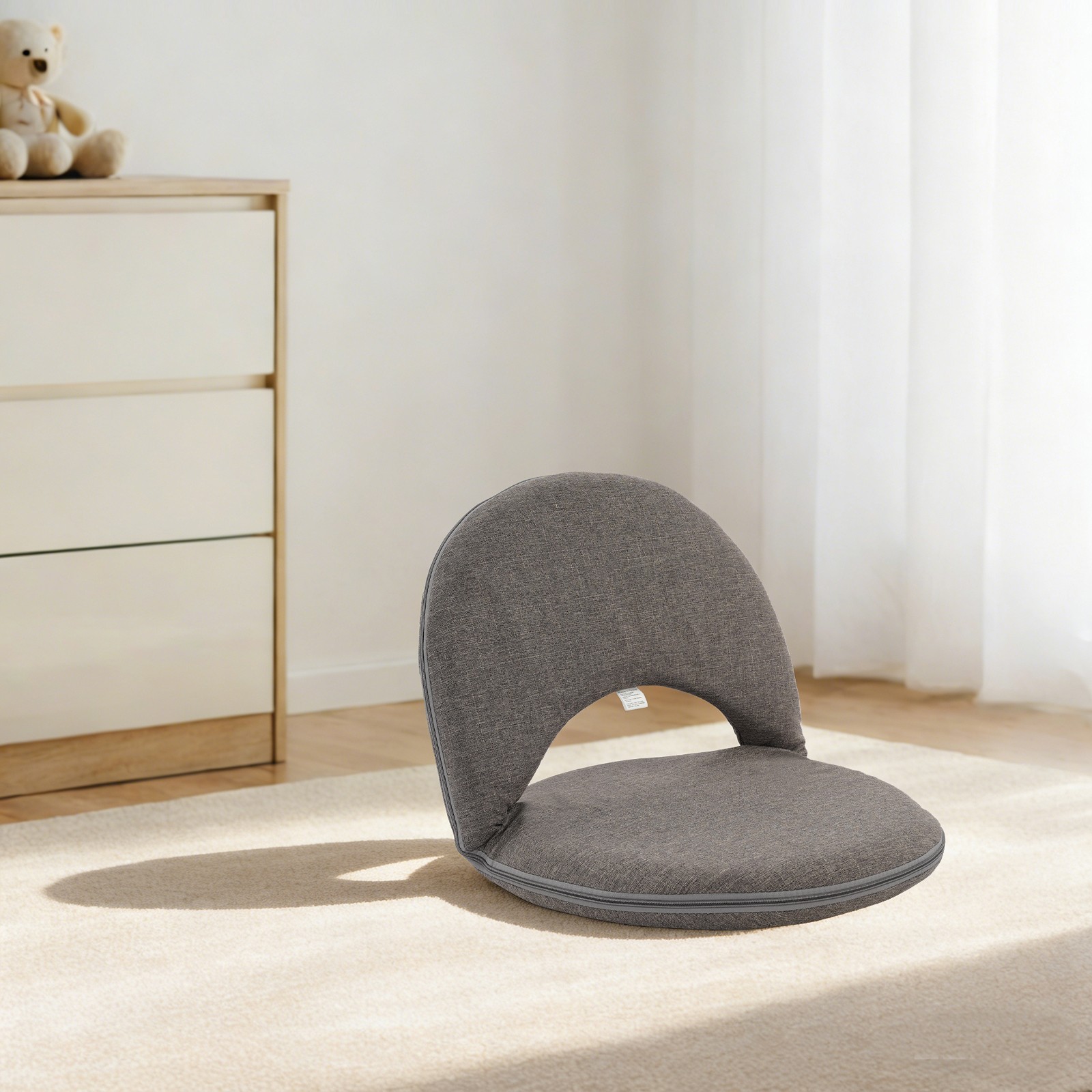 Folding Floor Chair, Floor Cushion,6 Gears Adjustable Floor Seat w/ Back Support