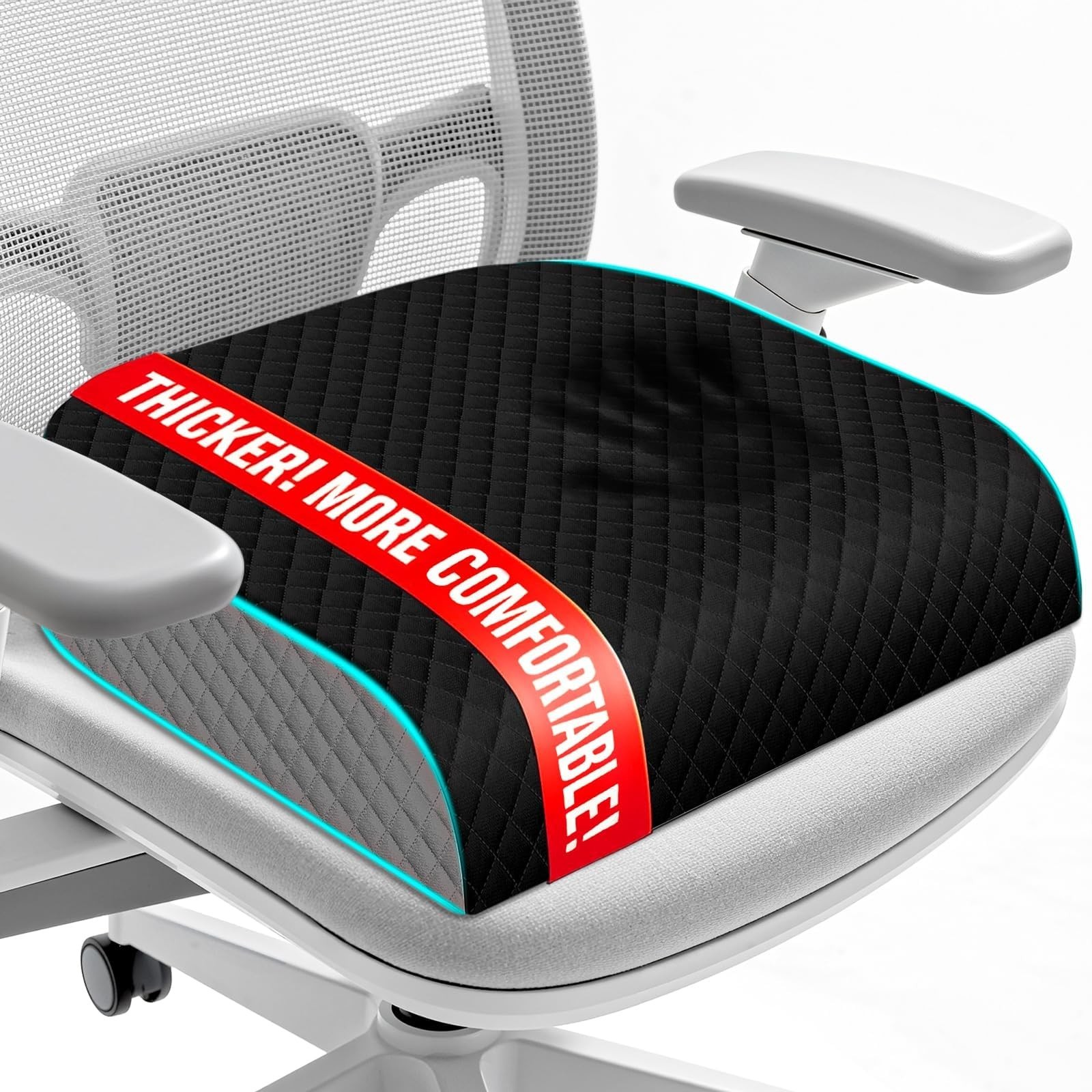 Seat Cushion, Memory Foam Chair Pad for Sciatica & Hip Pain Relief, Non-Slip …