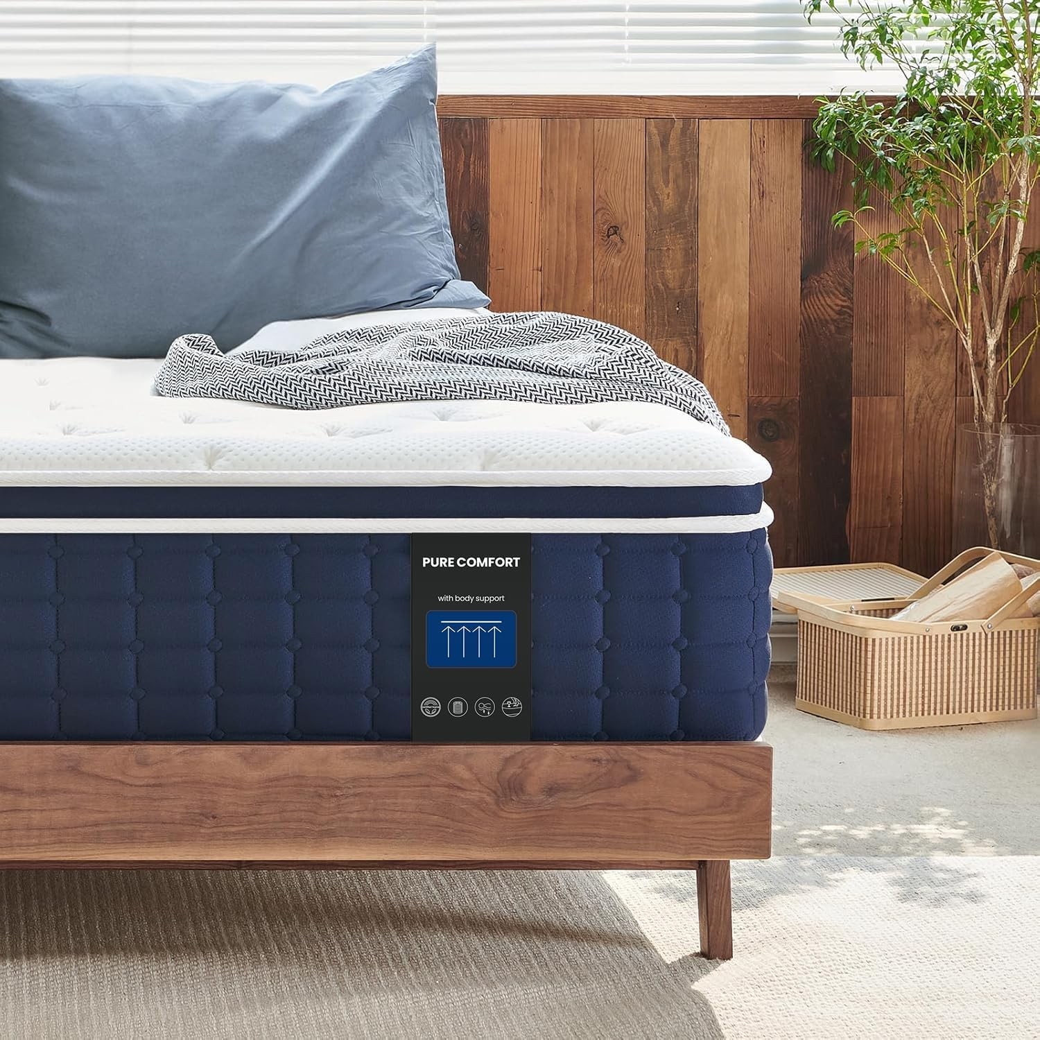 Twin XL 12in Hybrid Mattress Pocket Springs Memory