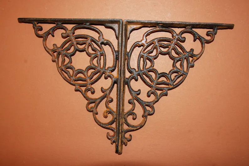 SHELF BRACKETS,Spider Web design,nature theme,country decor B-07