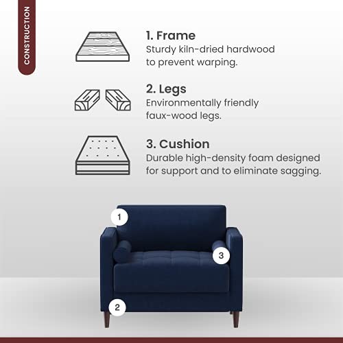 Lexington Armchair, 39.8″ W x 31.1″ D x 33.5″ H Navy Blue