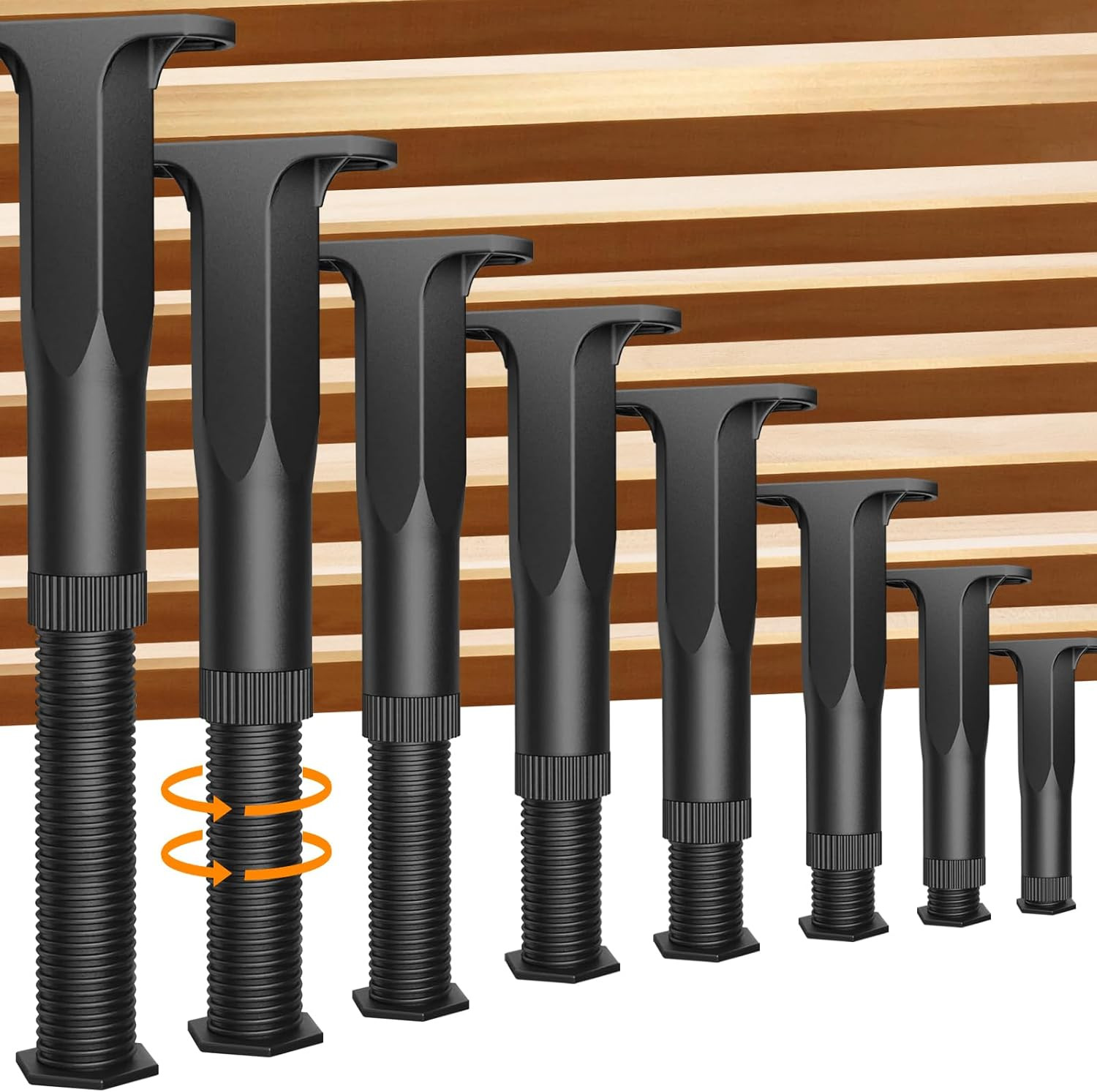 Jonkehai 8PCS Adjustable Bed Support Legs Bed Frame Support Legs Adjustable Bed