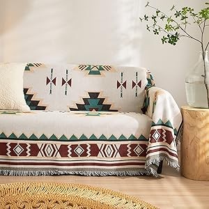 Aztec Couch Cover Blanket Boho Living Room Furniture Covers Farmhouse Home Decor