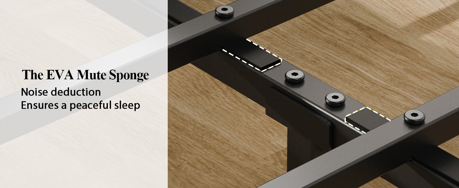 Full Queen Size Metal Bed Frame with LED and Storage Charging Headboard