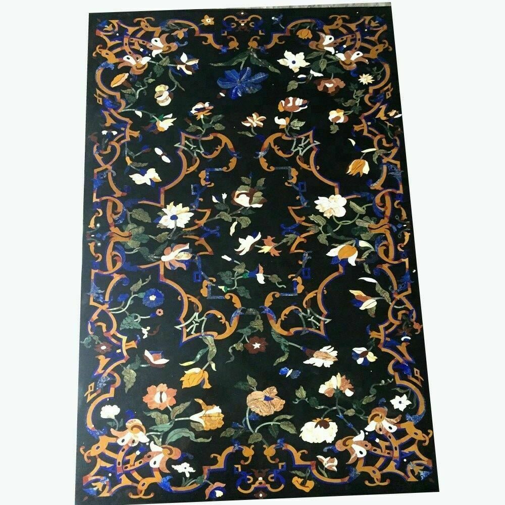 3’x2′ black Marble Dining Coffee Corner Center Table Top inlay Mosaic decor k78