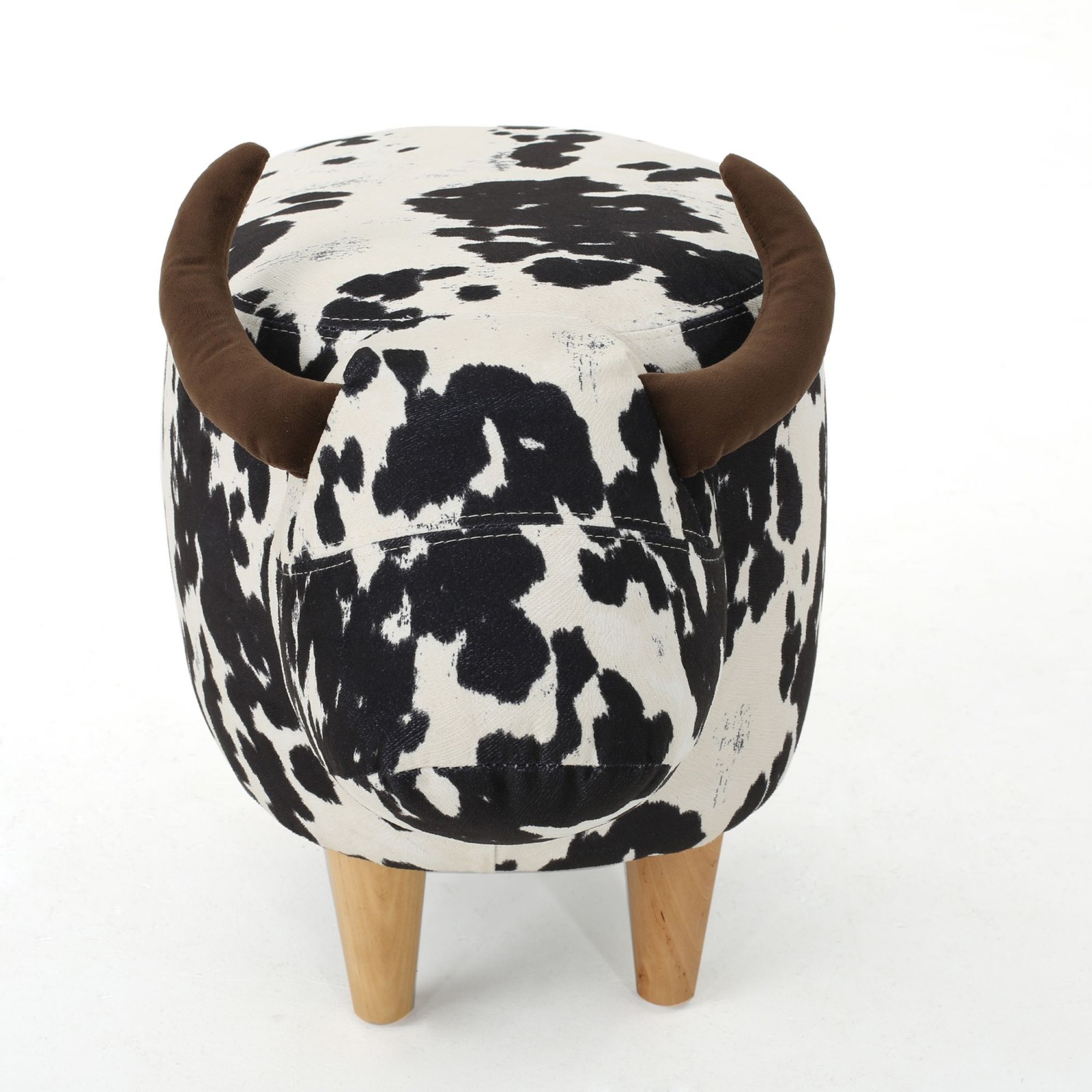 Modern Cow-Shaped Animal Ottoman/Footstool, Accent Stool Home Decor for Bedroom