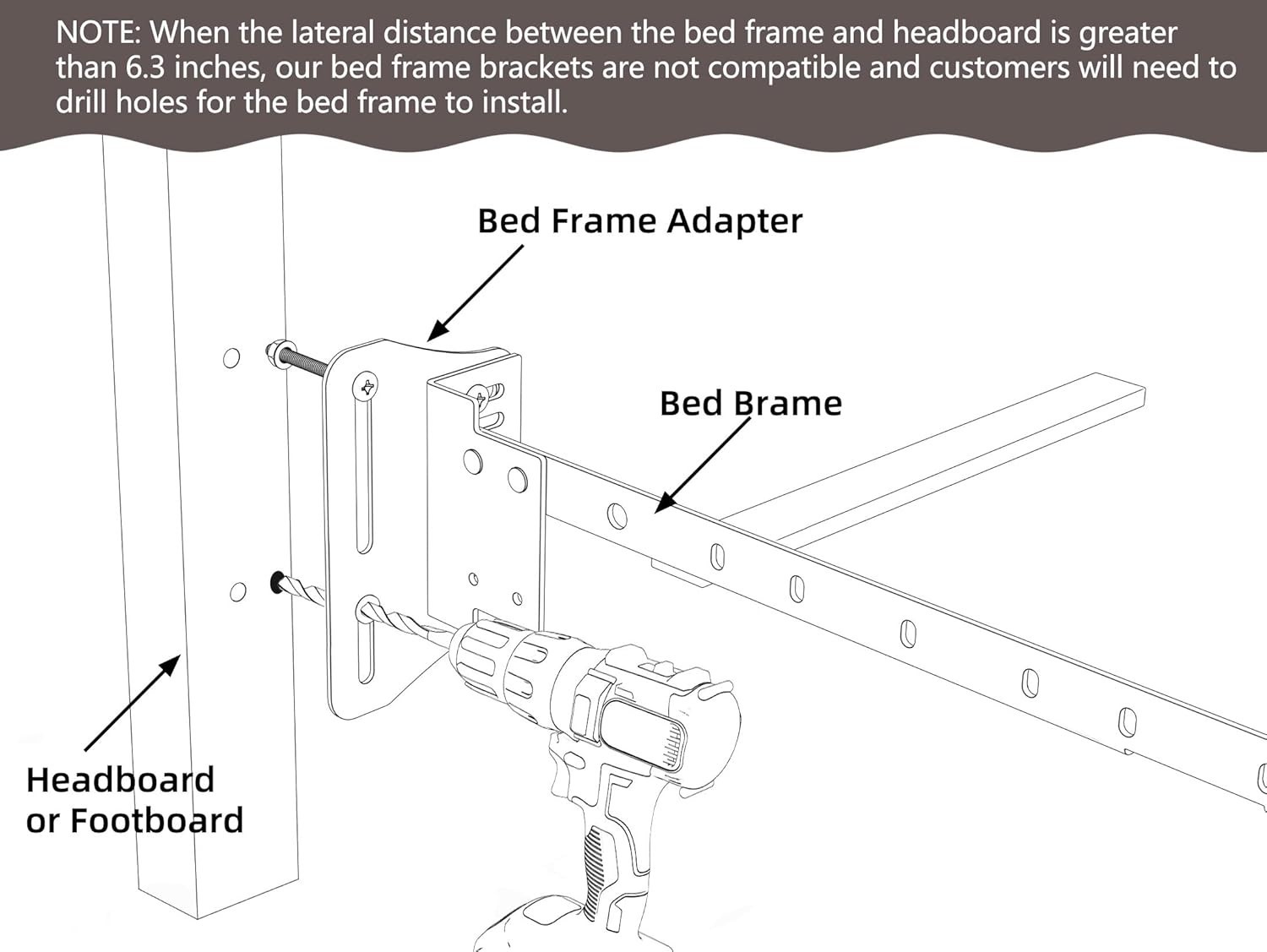 King Size Bed Frame Adapter Brackets – Adjustable Steel Headboard Connectors