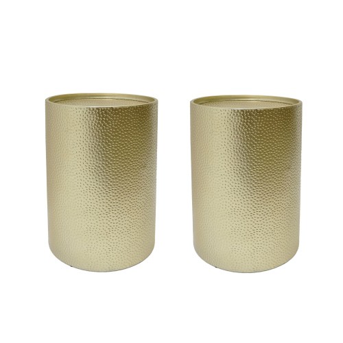 Metal Side Table Set of 2 Gold Iron Frame 16″ x 16″ x 20″