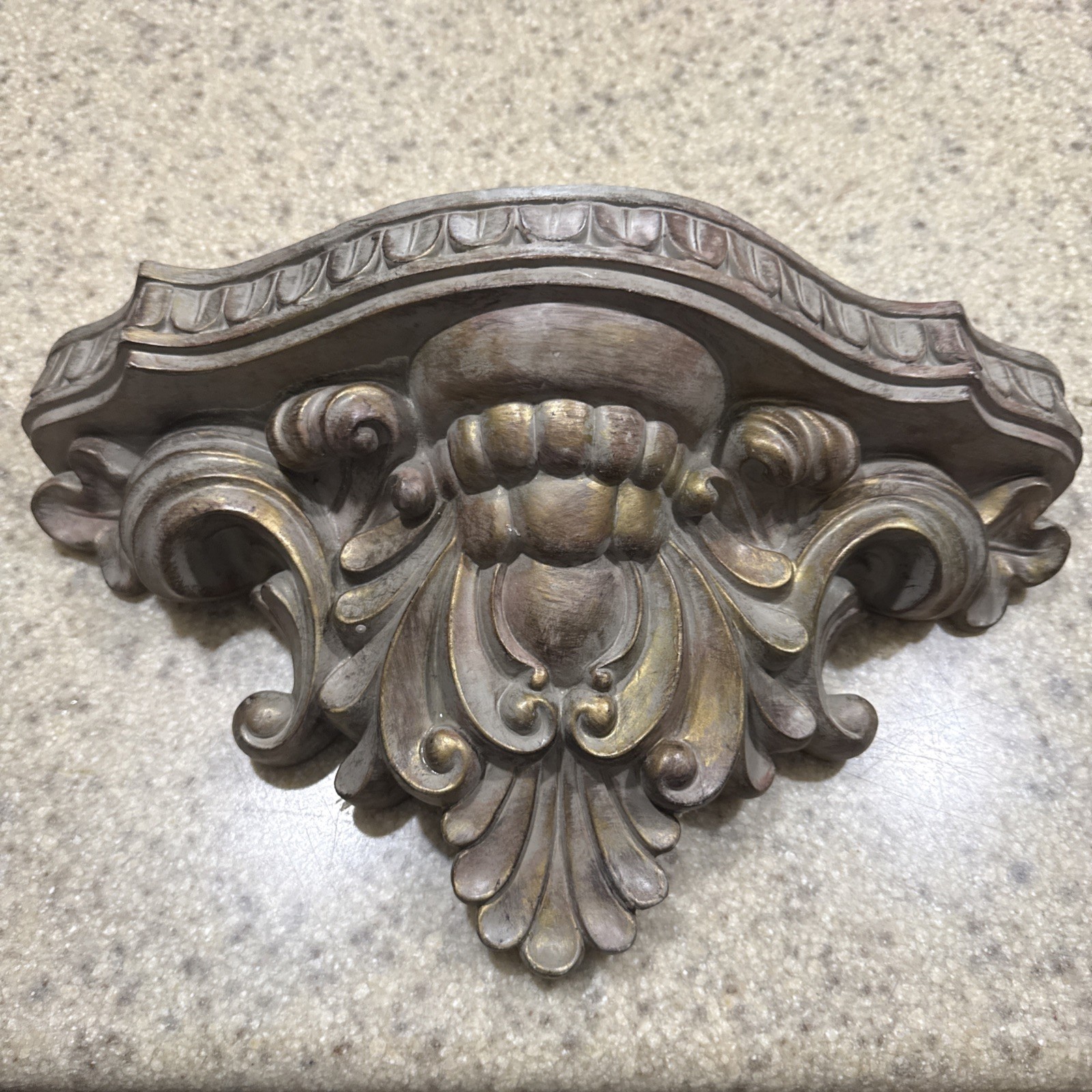 VTG Neo Classical Plaster (Resin?) Wall Shelf H Approx 10”Width 16” Depth 5.25”
