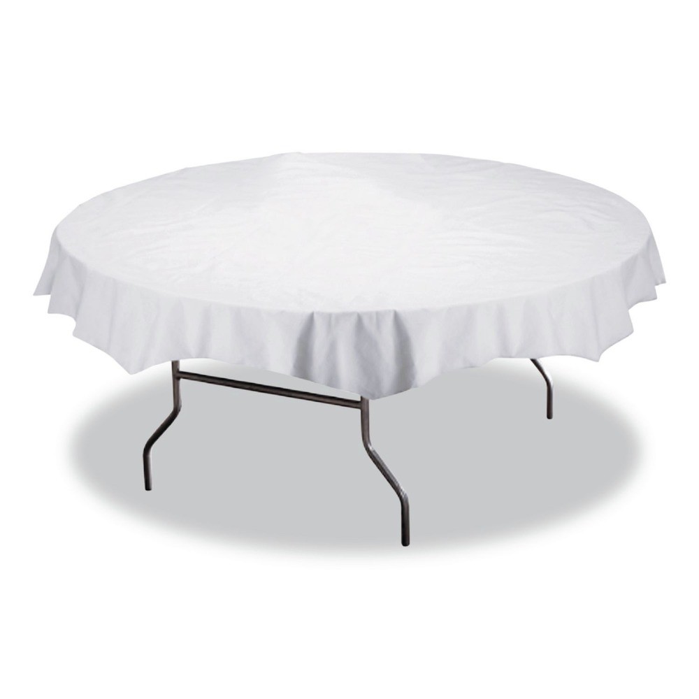 Hoffmaster 210101 82 in. Diameter Tissue/Poly Tablecovers – White (25/CT) New
