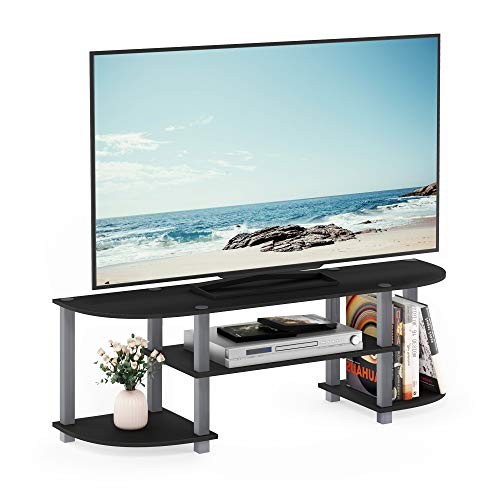 FURINNO TURN-S-TUBE WIDE TV ENTERTAINMENT CENTER, ESPRESSO/BLACK – 11058BK/GY
