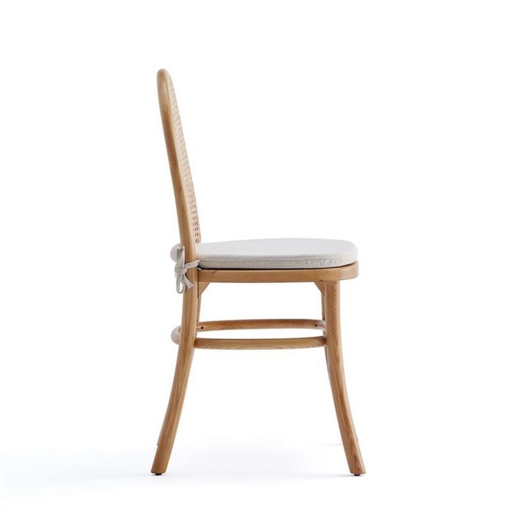Pemberly Row 19.29″ Wood Dining Chair w/ Cushion in Natural (4 Pc)