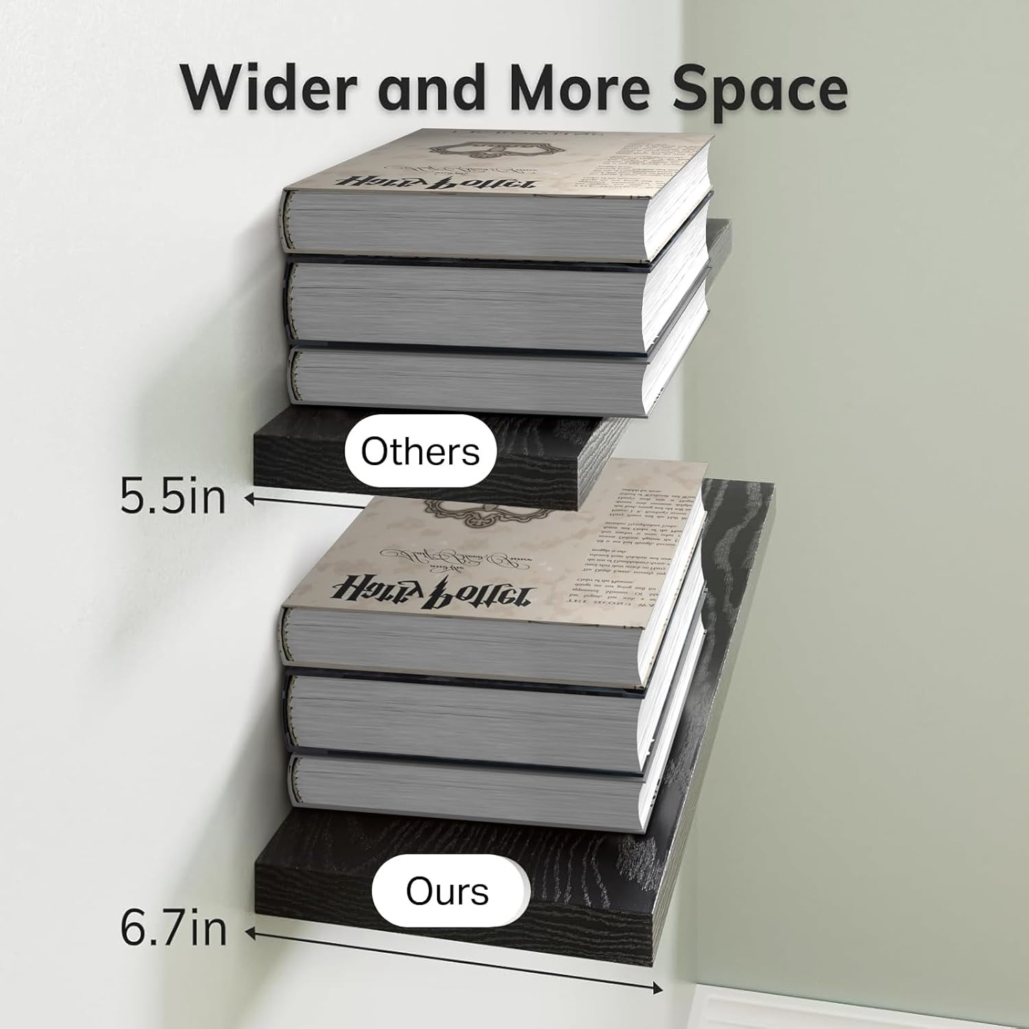 Floating Shelves for Wall, Wall Mounted Rustic Wood Shelves for Bathroom, Bedroo