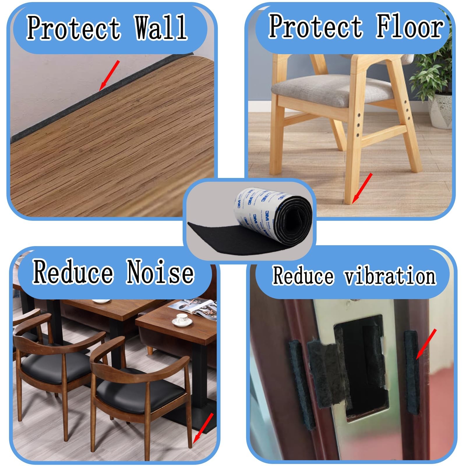 Simpracon Self-Adhesive Non-Slip EVA Pad – 4″x40″ Floor Protection Cushion fo…