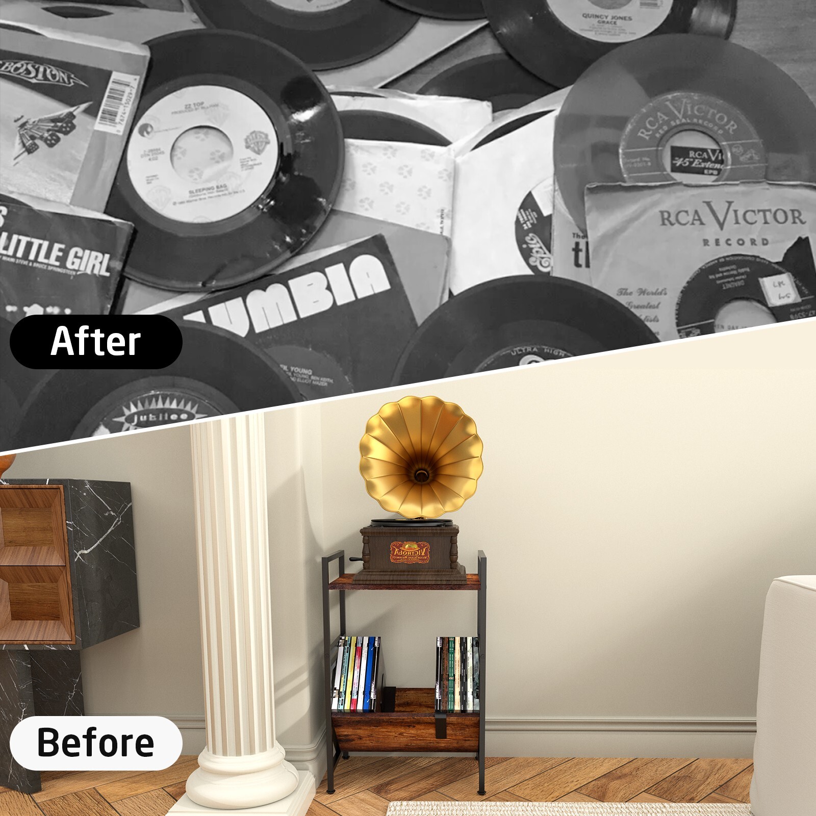 CD/VCD Storage Rack Tower Stand – Easy to Assemble – Great Value – Dark Walnut