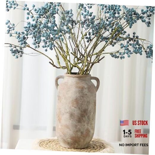 Large Flower Vase Home Decor – 12 inch Tall Ceramic Farmhouse Rustic 12″ Retro