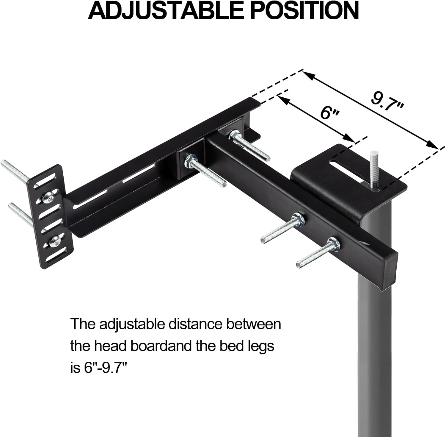 2Pcs Adjustable Headboard Brackets for Bed Frame Universal Brackets Easy Install