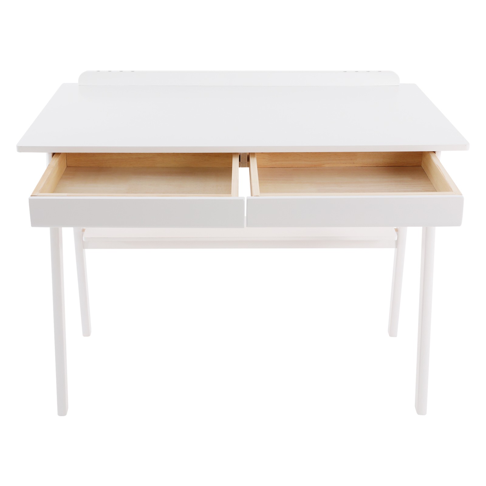White Folding Desk For Home Office 100x60cm With Storage Shelf And Hooks