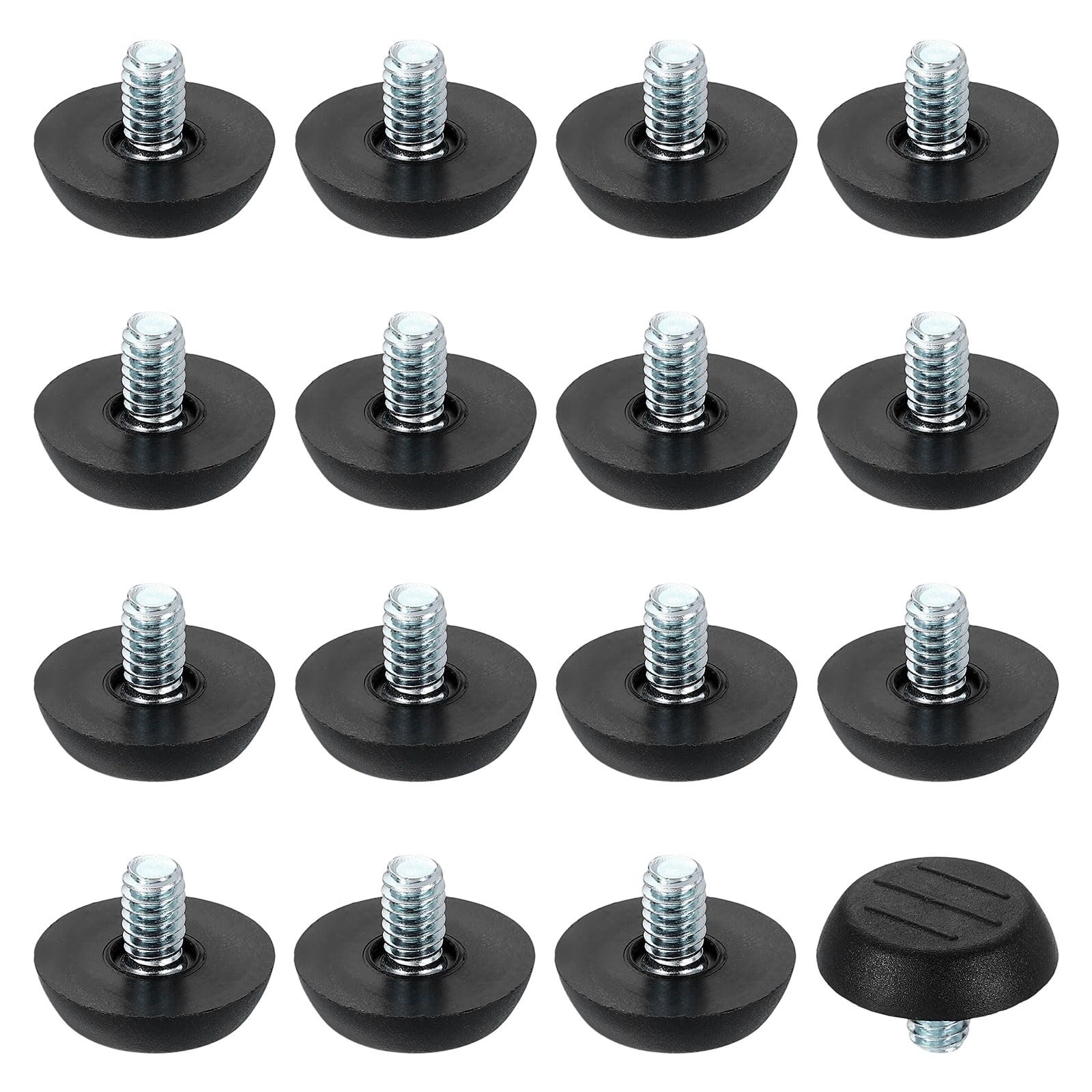 uxcell 16Pcs 1/4″ Thread Furniture Feet Levelers, 23x10mm 23 x 10mm, Black