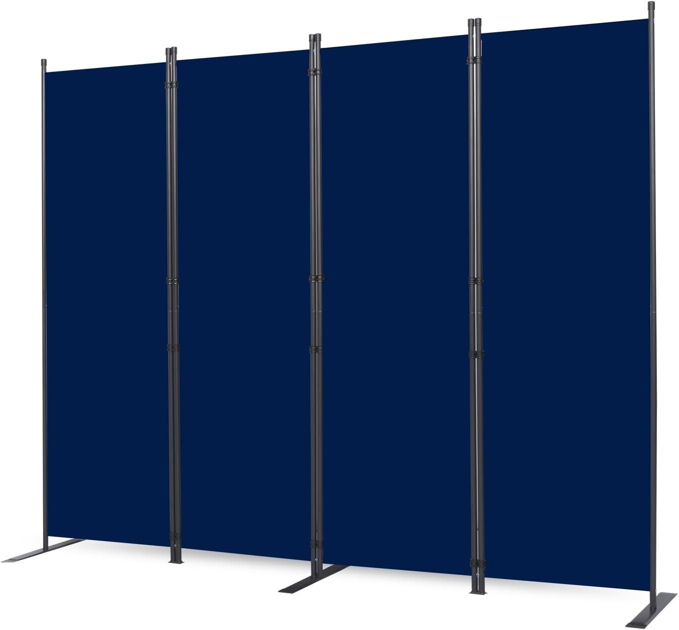 Room Divider, 4 Panel Folding Privacy Screens with Wider Support Feet, 6