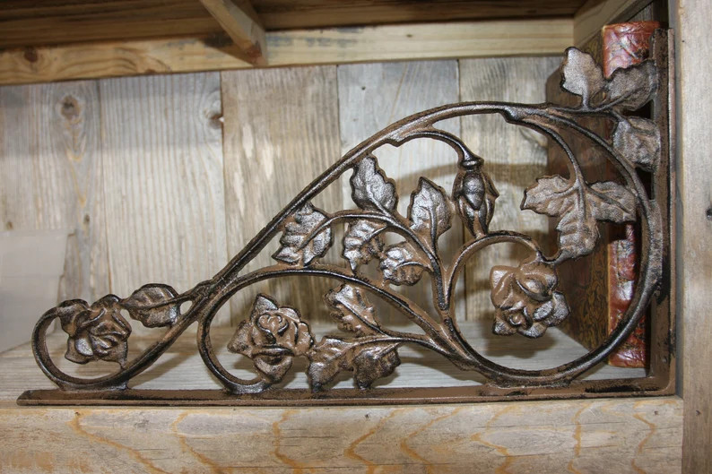 1-EXTRA LARGE ROSE Shelf Bracket,Garden Decor,Corner Corbels,Country Home Decor