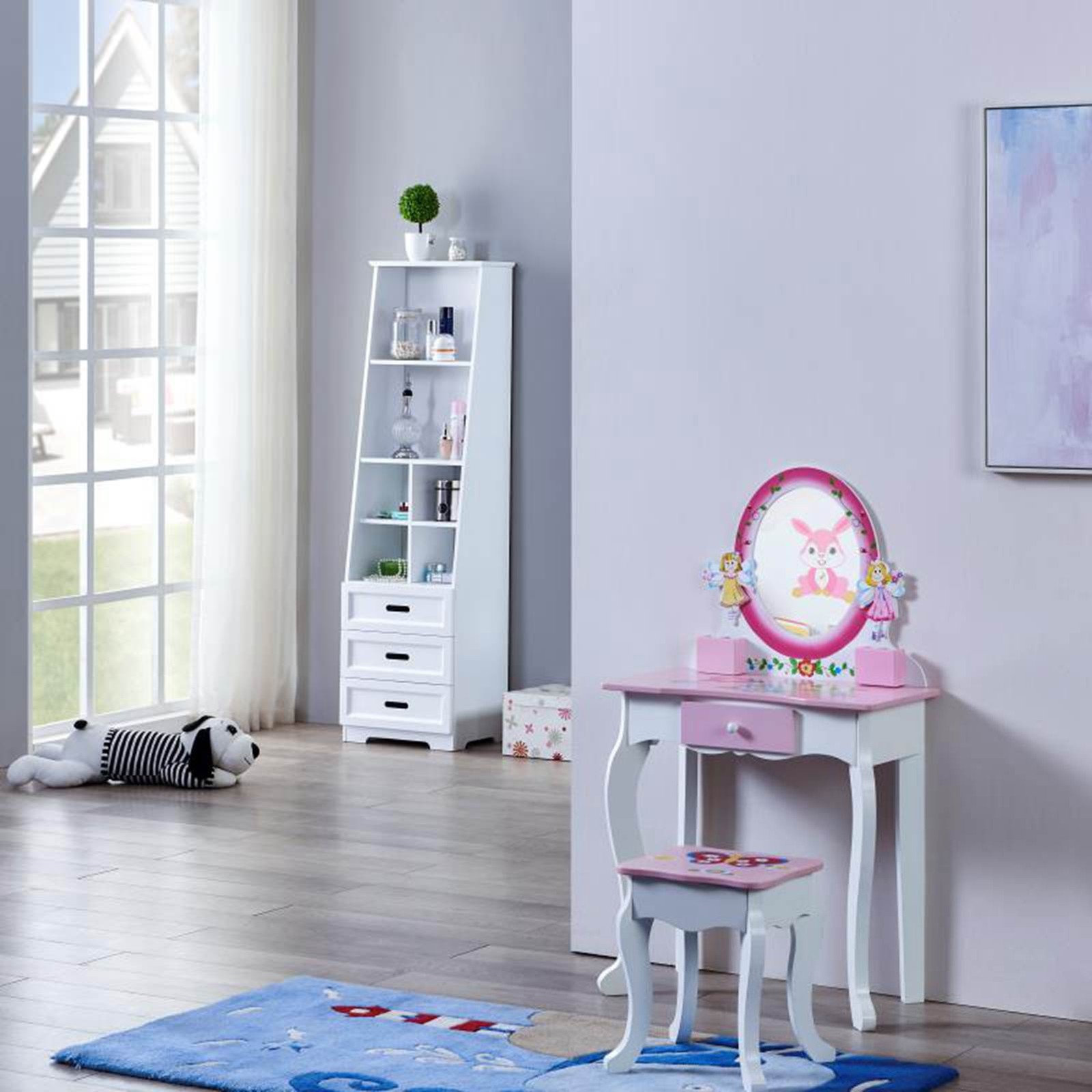 Kids Wooden Vanity Set Easy Assembly Step-by-Step Instructions Included