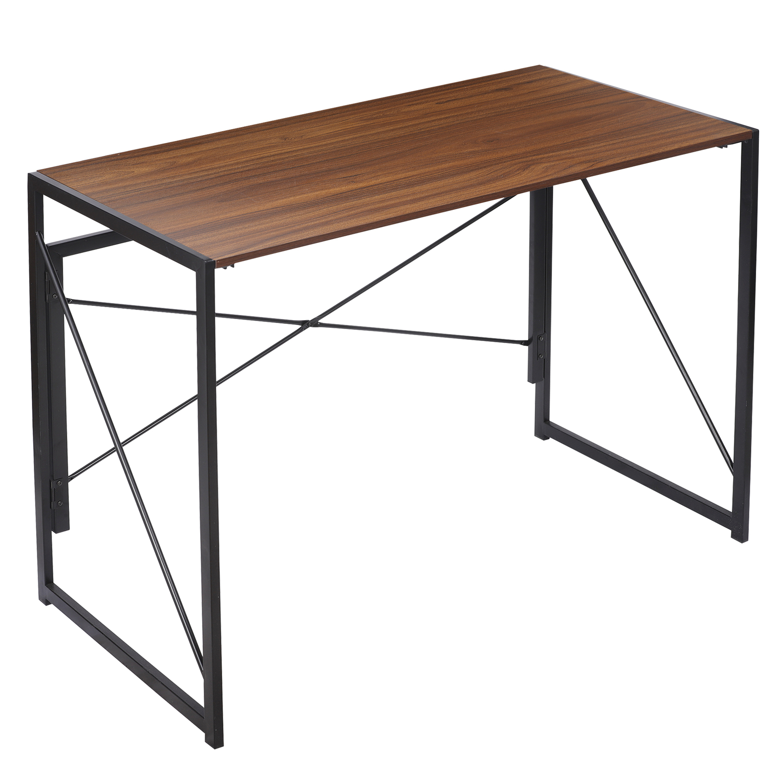 39″ Folding Computer Desk Writing Study Desk Laptop Table for Home Office Brown