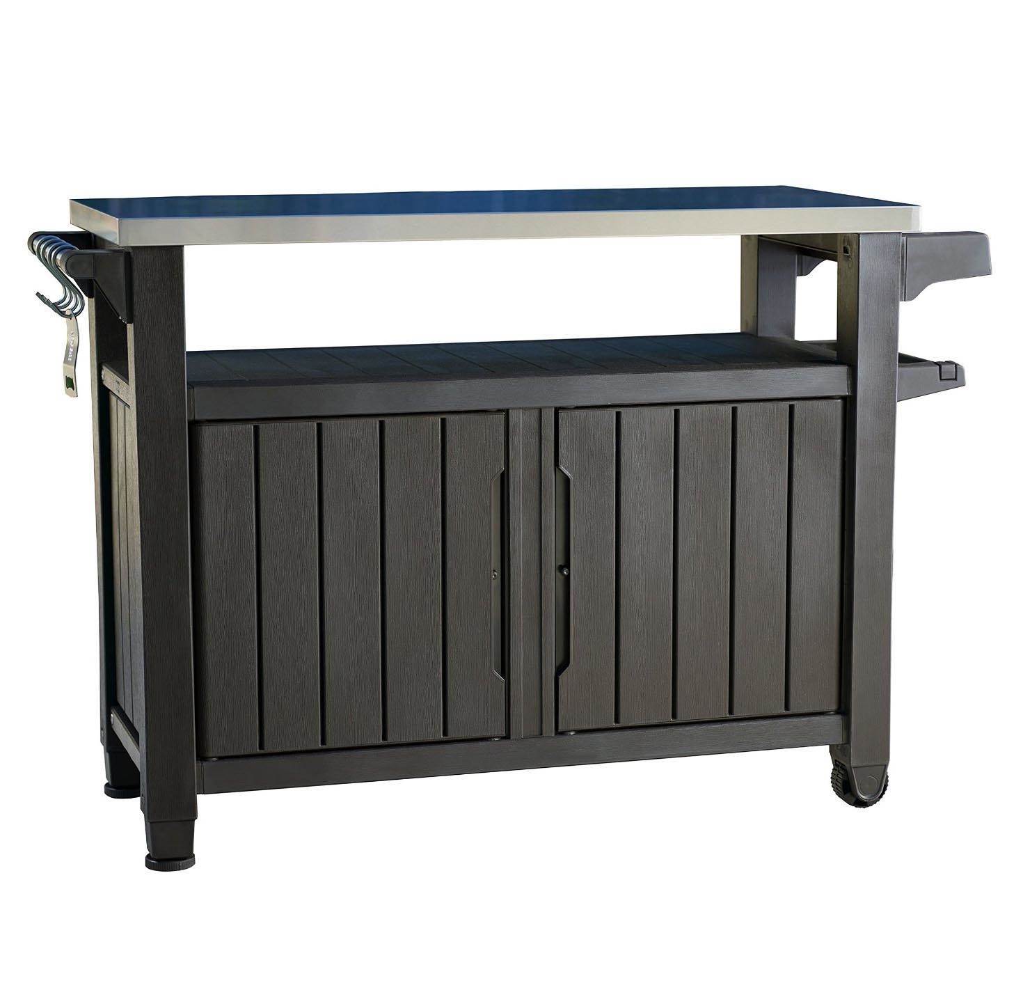Keter Unity XL 78 Gal Patio Storage Unit BBQ Grilling Bar Cart (For Parts)