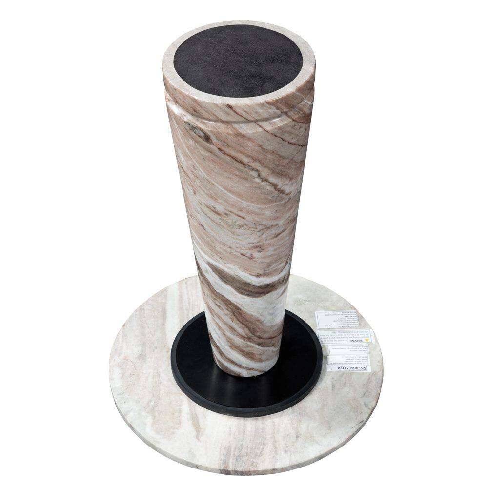 Joni 18 In. Brown round Marble End Table