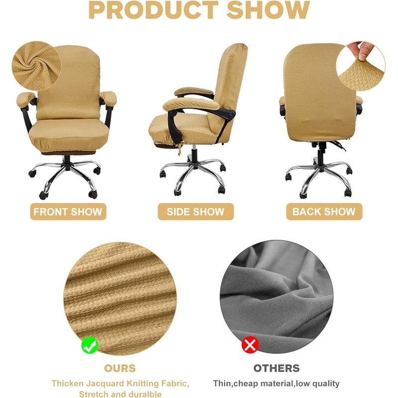 Office Chair Covers Stretch Fit Non-Slip Fabric Armrest Covers Washable New