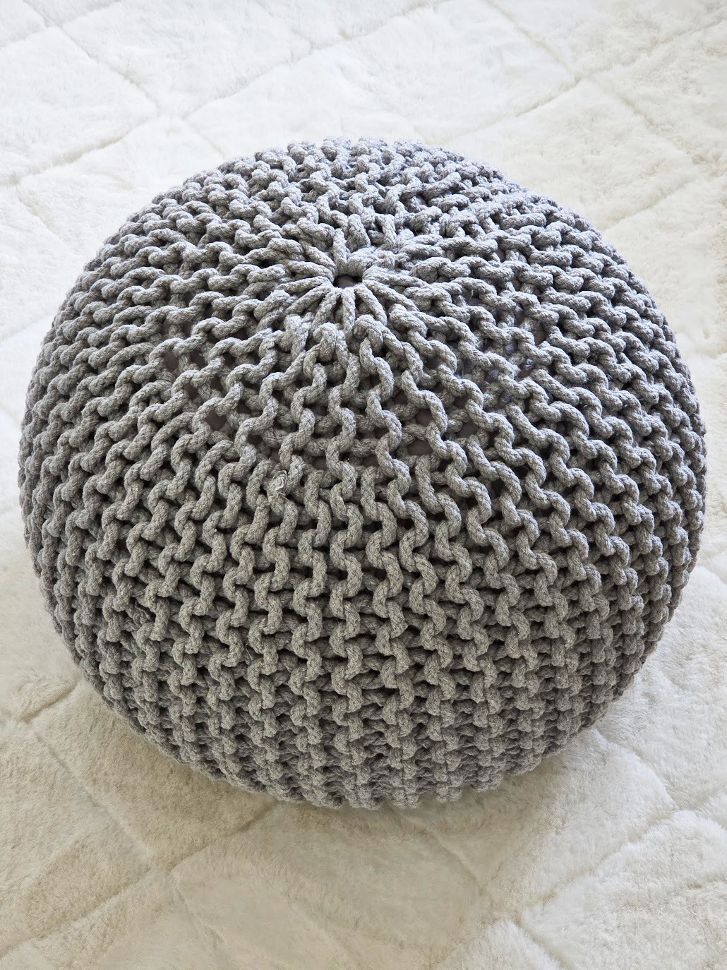 Lychee Modern Light Grey Pouf Ottoman – JJS01161