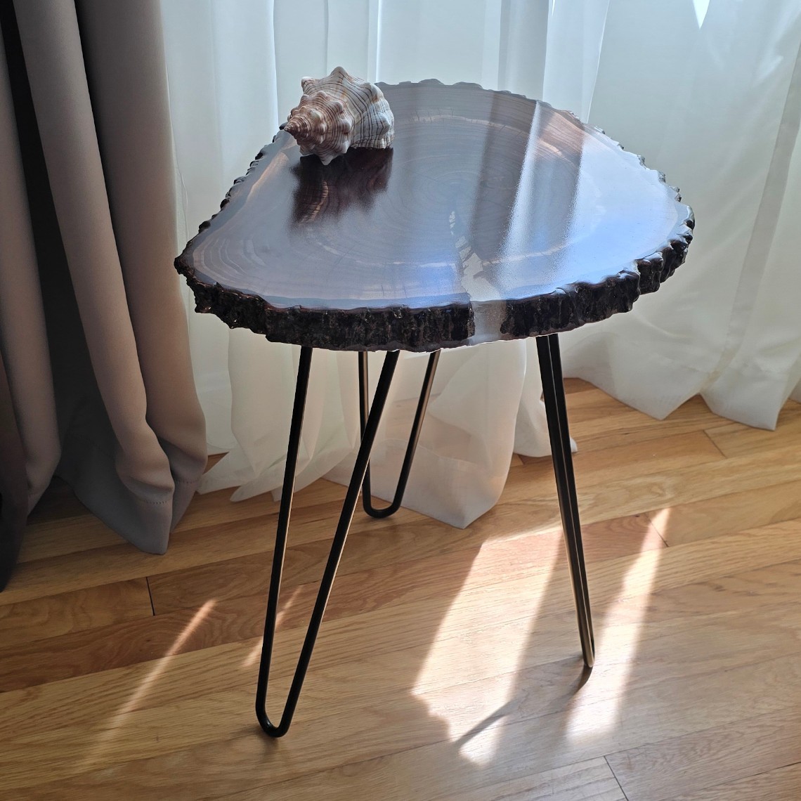 Walnut Live End Table / Side Table / Natural Edge Side Table / Pedestal