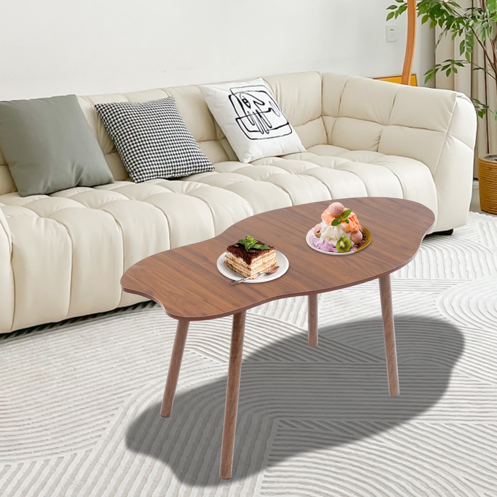 Sofa Side Table Cloud-shaped Coffee Table Modern End Table 39.3*19.68*19.68 in