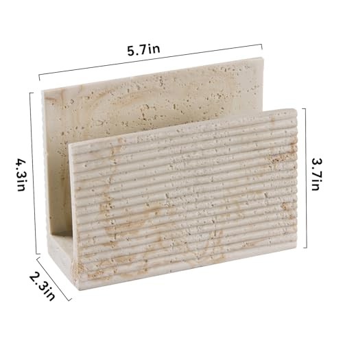 Natural Travertine Textures Napkin Holder Paper Napkins Holder 6 Inches Beige