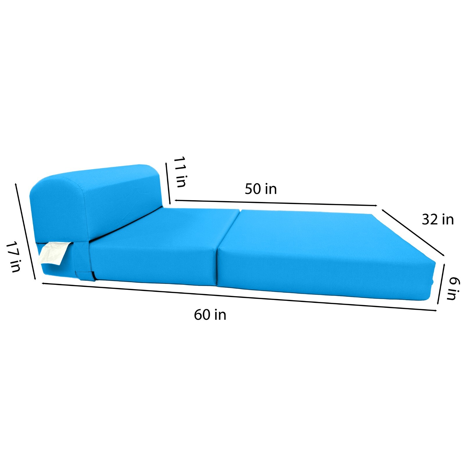 Twin Size Sleeper Chair Folding Foam Beds, Foldable Sofa Couch 6x36x70 Turquoise
